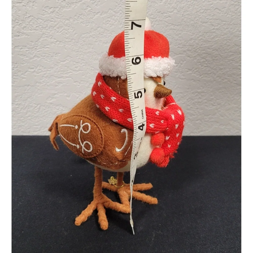 Featherly Friends Fabric Bird Snap Wearing Red Scarf Bird 2023